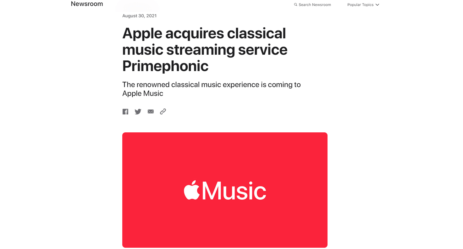 苹果收购 Primephonic 明年要推古典音乐应用_泽客资源网
